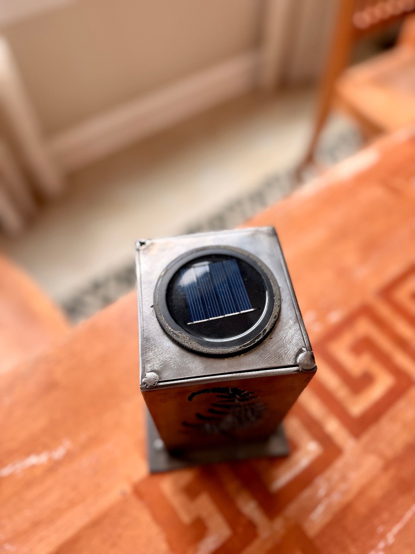 Handmade Steel Fern Solar Lantern | Rustic Garden Light